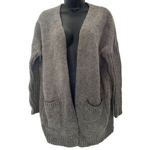 Silence + Noise Anthropolgie Women's L Gray Long Sleeve Cardigan Sweater
